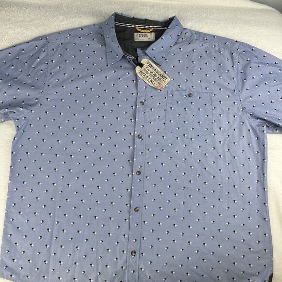 NWT Free Planet Men’s Button Up Casual Beach Tropical Shirt 4XLX Big & Tall - Picture 3 of 8
